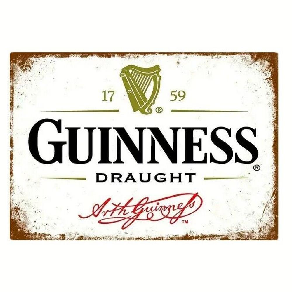 Guinness Draught Beer Vintage Novelty Metal Sign 12" x 8" Wall Art Home & Garden:Home Décor:Plaques & Signs Style Your Walls